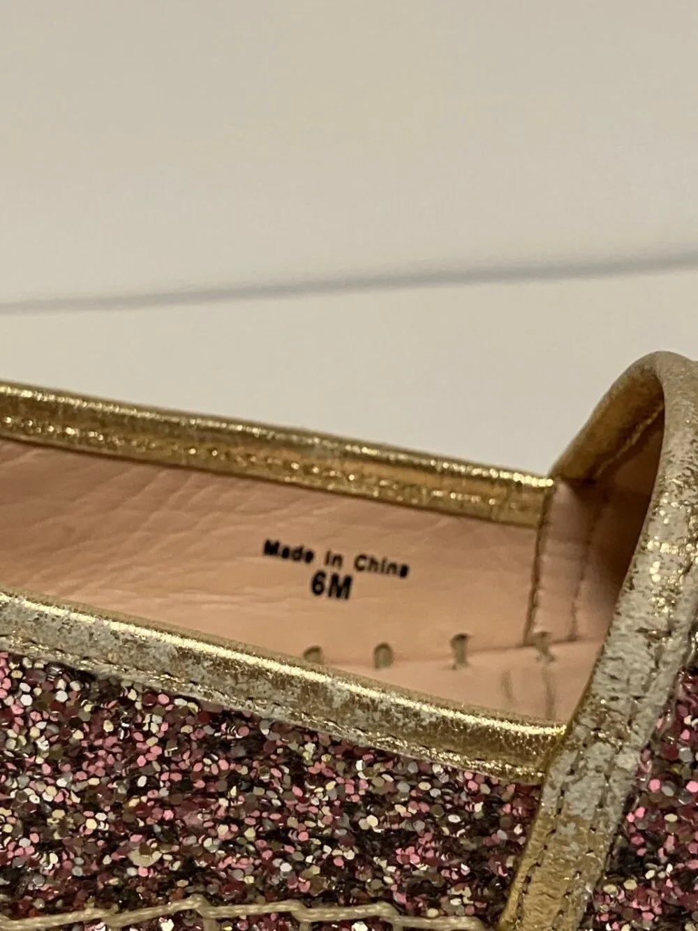 Kate Spade Linds Too Rose Gold Glitter Platform Espadrille Slip On Flats Size 6M